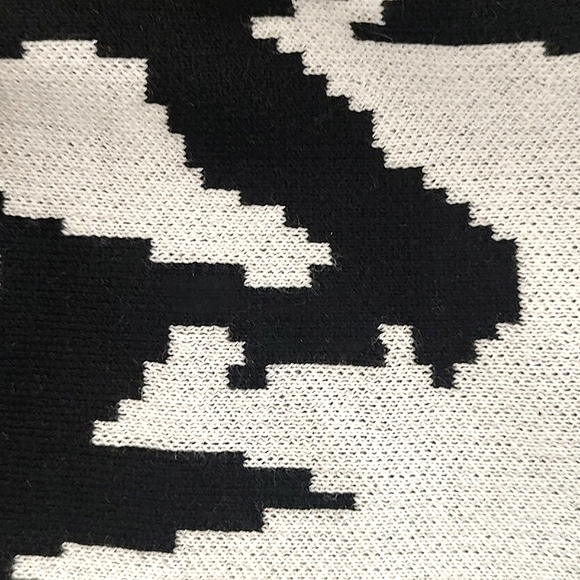 New Soft Wool Blend Sweater Dress Victor Glemaud Short Sleeve Abstract Print M - Picture 14 of 14